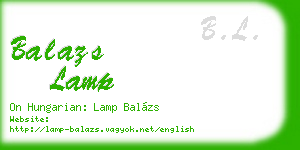 balazs lamp business card